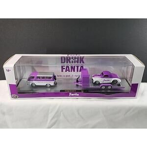 M2 Machines Hauler Fanta 1964 Dodge A100 Van & 1941 Willys Coupe Fanta